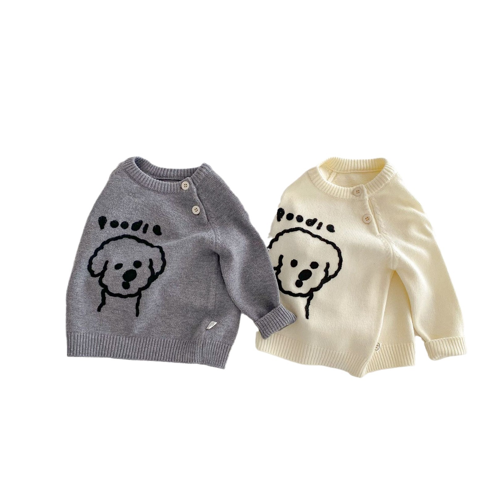 Children's fashion sweater 2025 Spring Boys' Korean-style towel embroidered letter knitted sweater Baby cartoon spring clothes top Item Picture