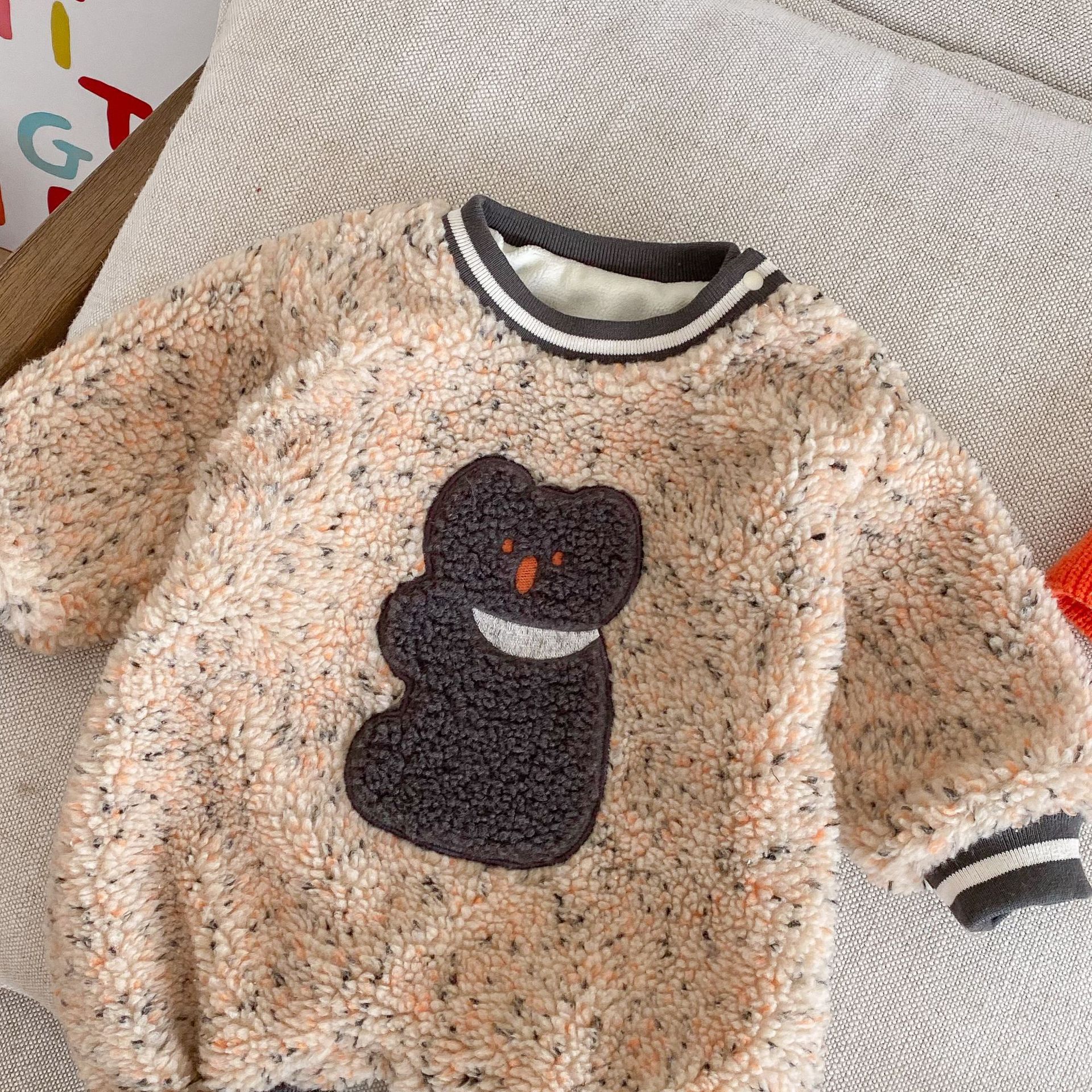 Baby super cute crawling suit for winter boys and girls aged 0-2 cartoon furry one-piece suit for warmth. Baby clothing trend AL341 Specification drawing