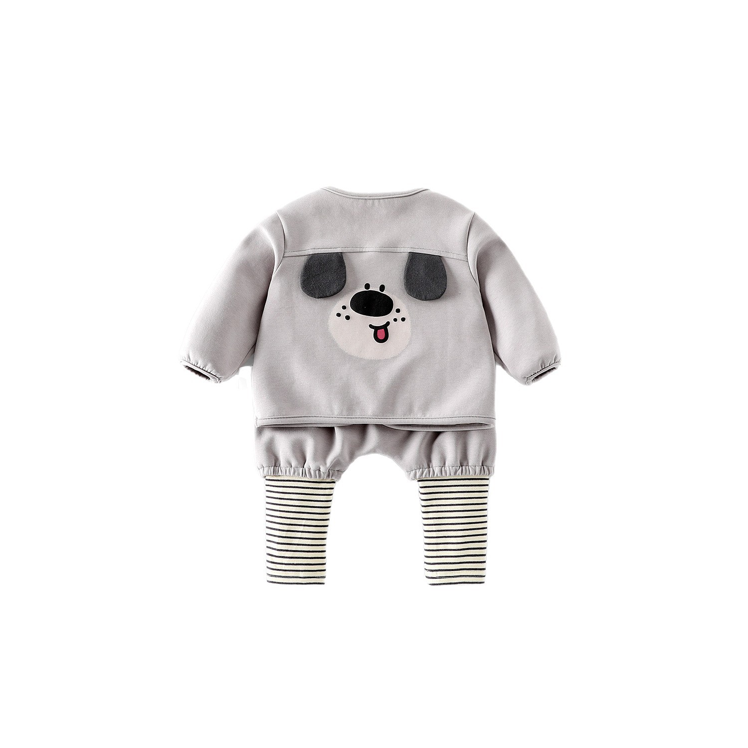 Children's cartoon Set 2025 New Autumn Boys' Fashion cardigan jacket, baby striped PP pants two-piece set, trendy Item Picture