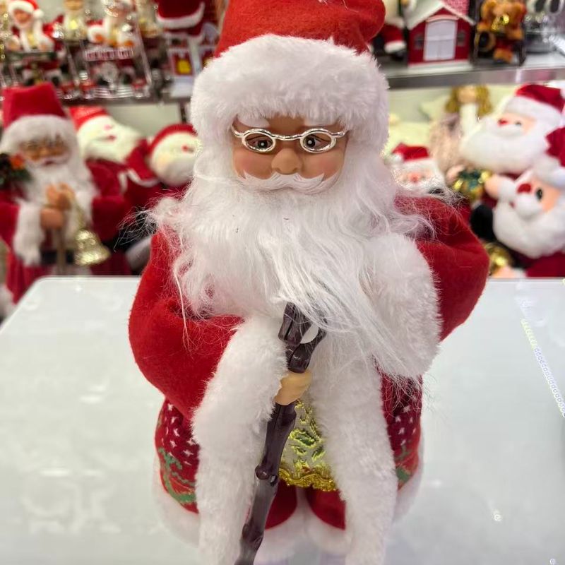 圣诞节圣诞老人摆件圣诞节道具圣诞工艺品电动音乐