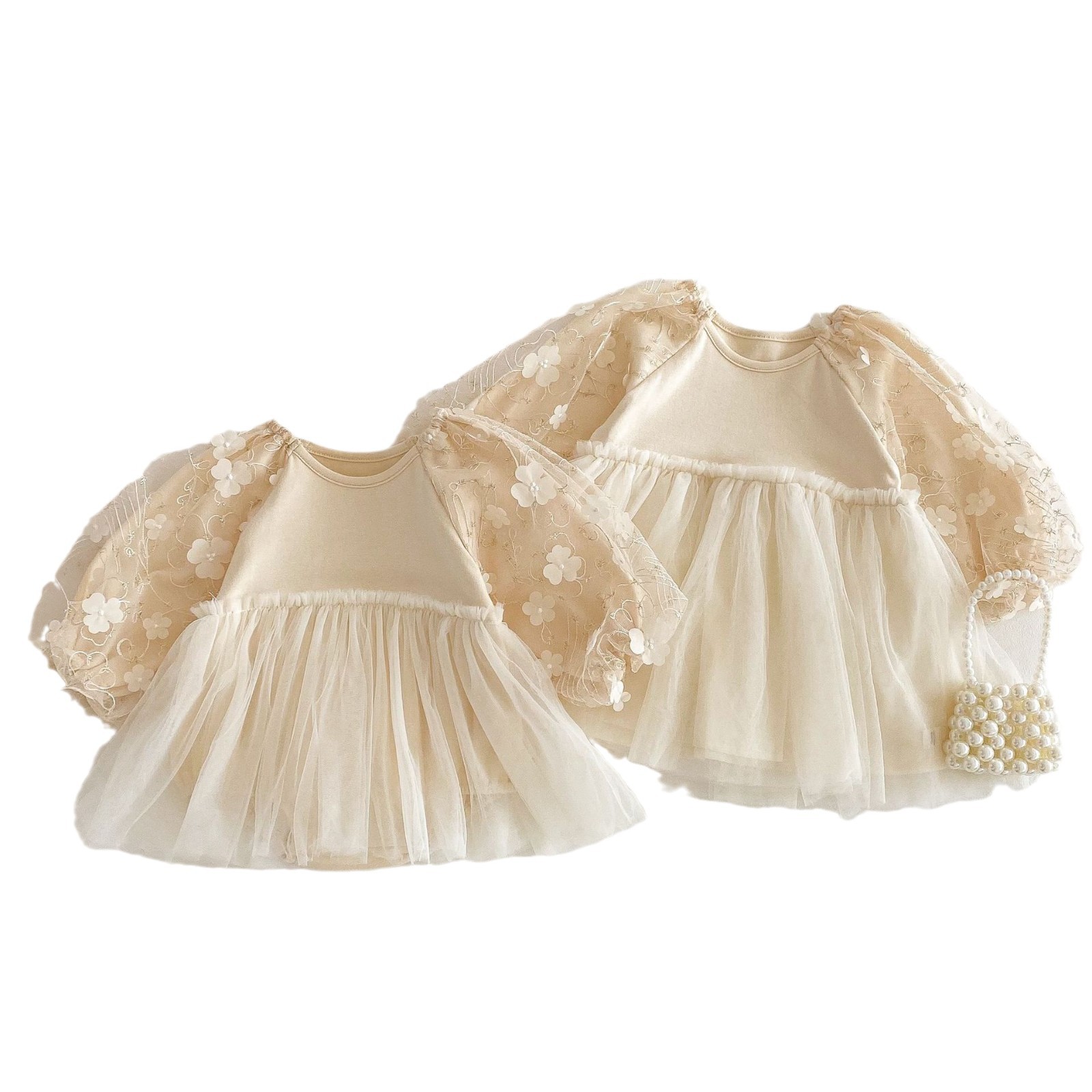 Baby Net wrapping dress 2025 New Spring Huzhou Zhili Children's Clothing Baby solid color wrapping dress baby clothes Item Picture