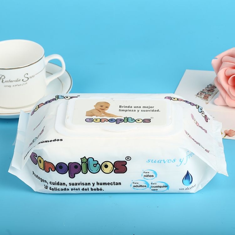 手口湿巾 纸湿纸巾  婴儿新生儿童宝宝 带盖柔肤80抽加盖湿巾