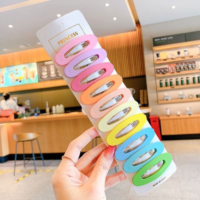 韩国彩色发夹后脑勺磨砂一字发夹少女刘海碎发夹侧边夹发卡子饰品儿童发夹滴油发夹产品图