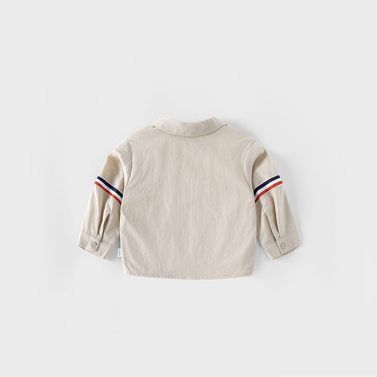 Children's embroidered shirt 2025 New autumn school style Boys' Korean-style bow tie ribbon shirt Trendy baby autumn wear Specification drawing
