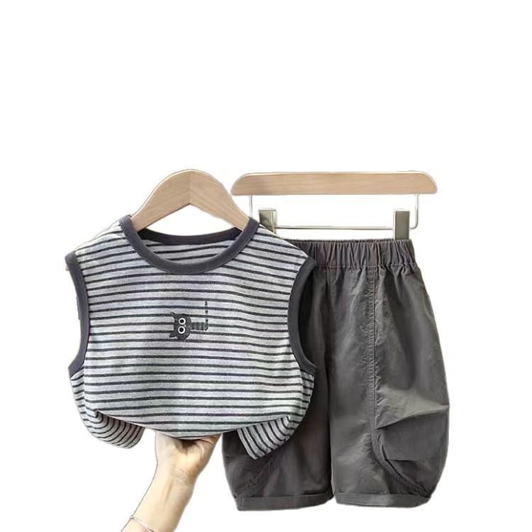Boys' summer Set 2025 New style Children's casual vest, cool and stylish. Summer sleeveless two-piece set, trendy Application Scenario