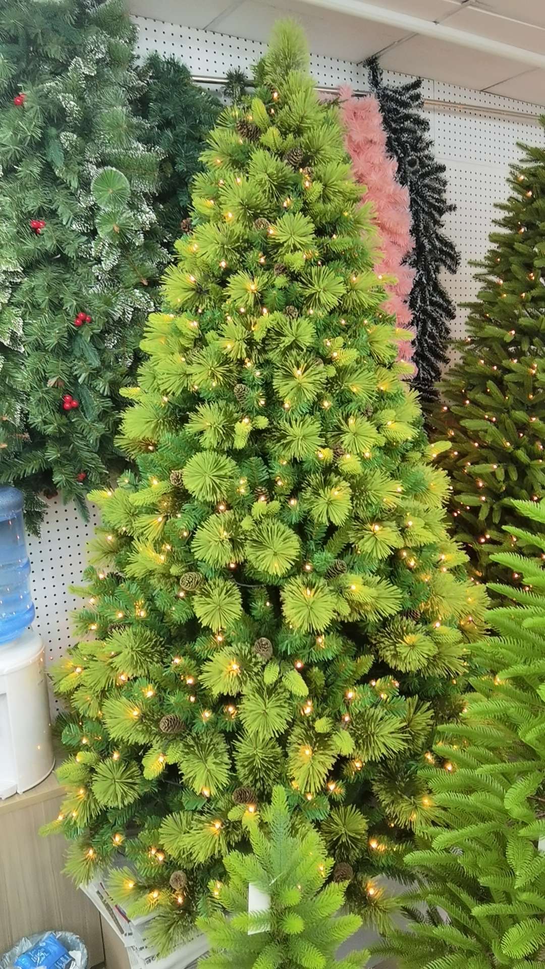 办公文化圣诞树装饰套装圣诞用品节日布置塑料球圣诞球伸缩圣诞树装饰品XS22-16-2.1M（常规不带灯款）