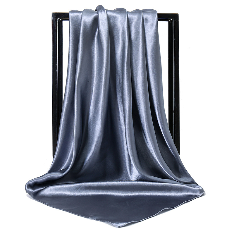 New satin women's solid-color headscarf wholesale, imitation silk single-color 90-color Ding professional flight attendant square scarf YW102 Specification drawing