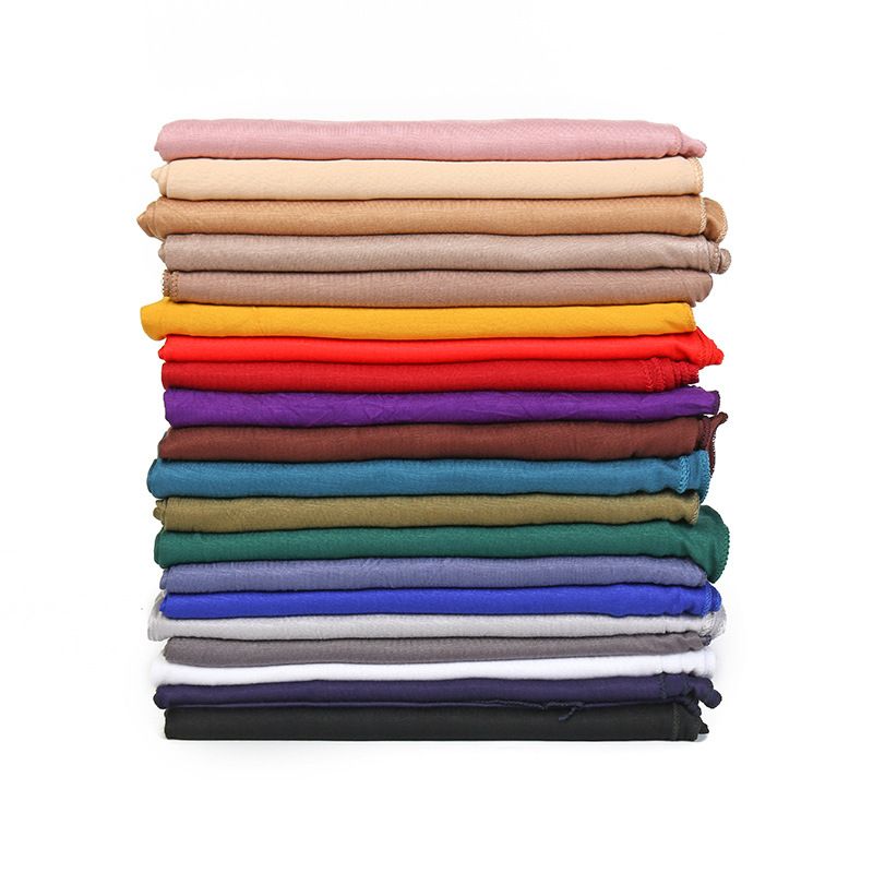 Wholesale of new Modal solid color long scarf, high-quality breathable, soft to the touch, mercerized cotton scarf YW125 details Picture