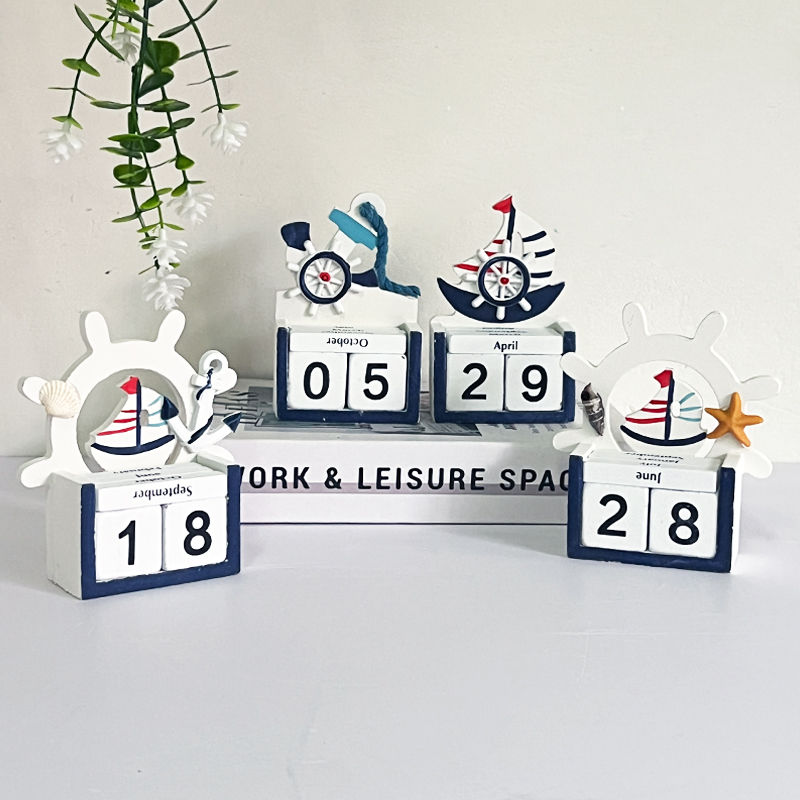 Marine calendar table, handicrafts, gifts, creative decorative items, home living room, office craft items, artworks, display gifts