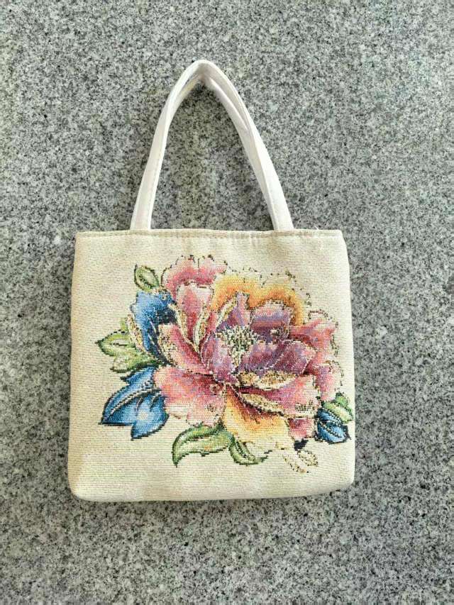 提花手提牡丹手提小包