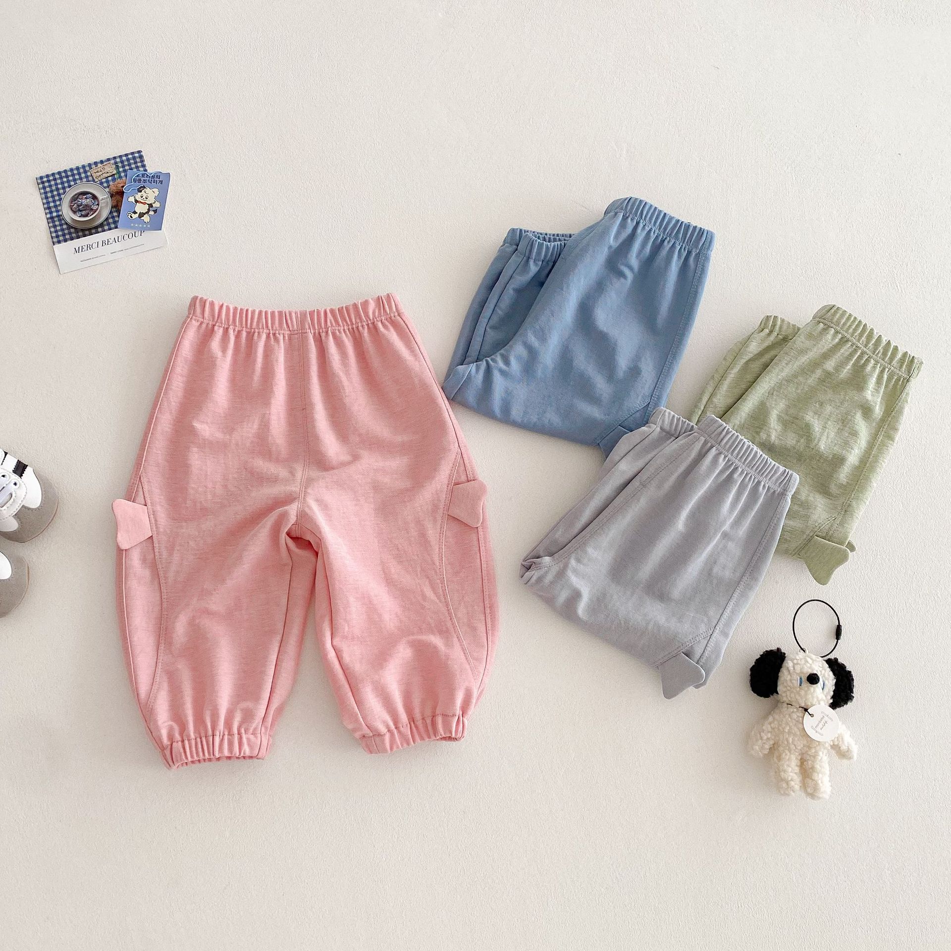 Solid color mosquito-proof pants for girls 2025 new style summer girls, stylish Korean-style casual pants, thin children's summer pants details Picture