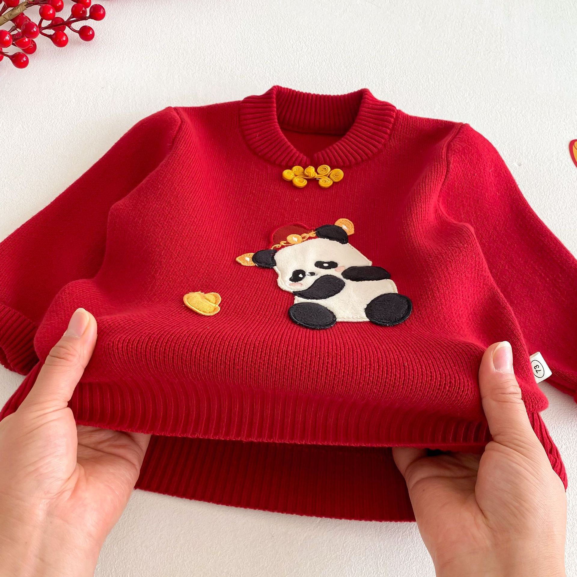 Girls' fashion sweater 2025 New Spring Baby Korean-style stylish core-spun knitted top, baby spring clothing trend Application Scenario