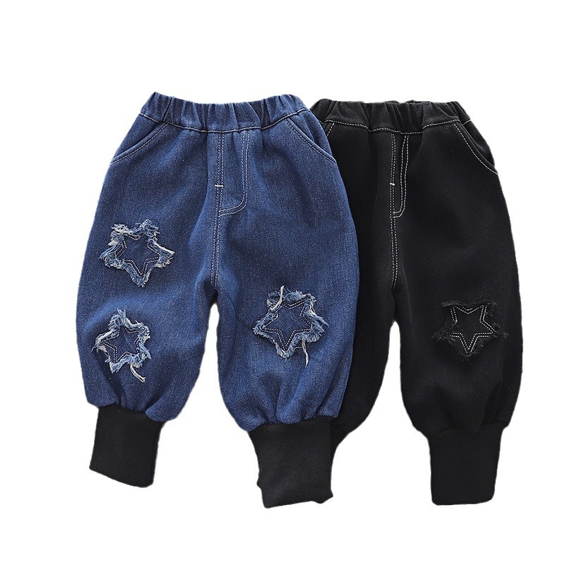 2023 New style of boys' pants: Spring and autumn fashionable Harun pants for small and medium-sized children, autumn casual loose jeans for babies Item Picture