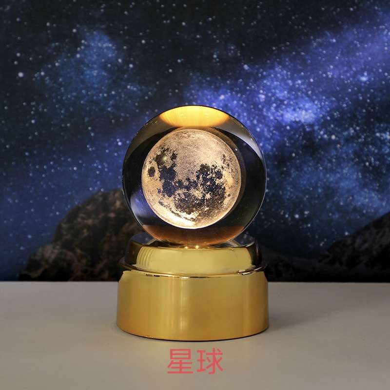 水晶球 小夜灯 旋转星空水晶球 厂家直销生日礼物细节图