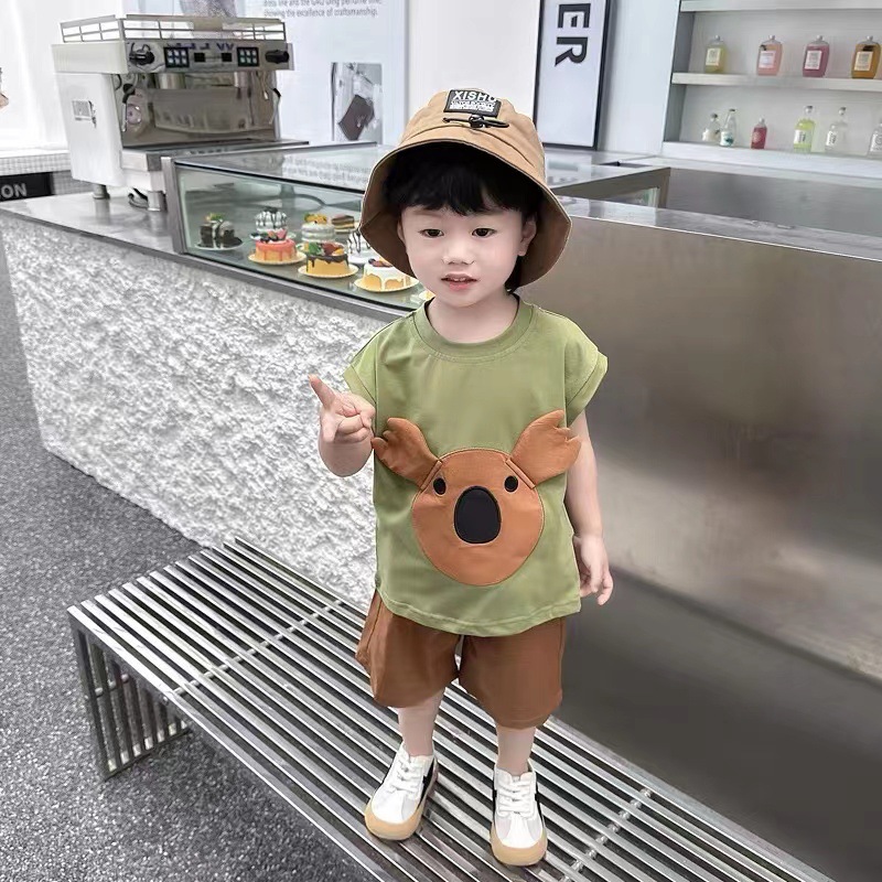 Baby vest set Summer thin sleeveless summer boys' vest summer dress 2 2 3 3 1.5-year-old boys' clothes details Picture