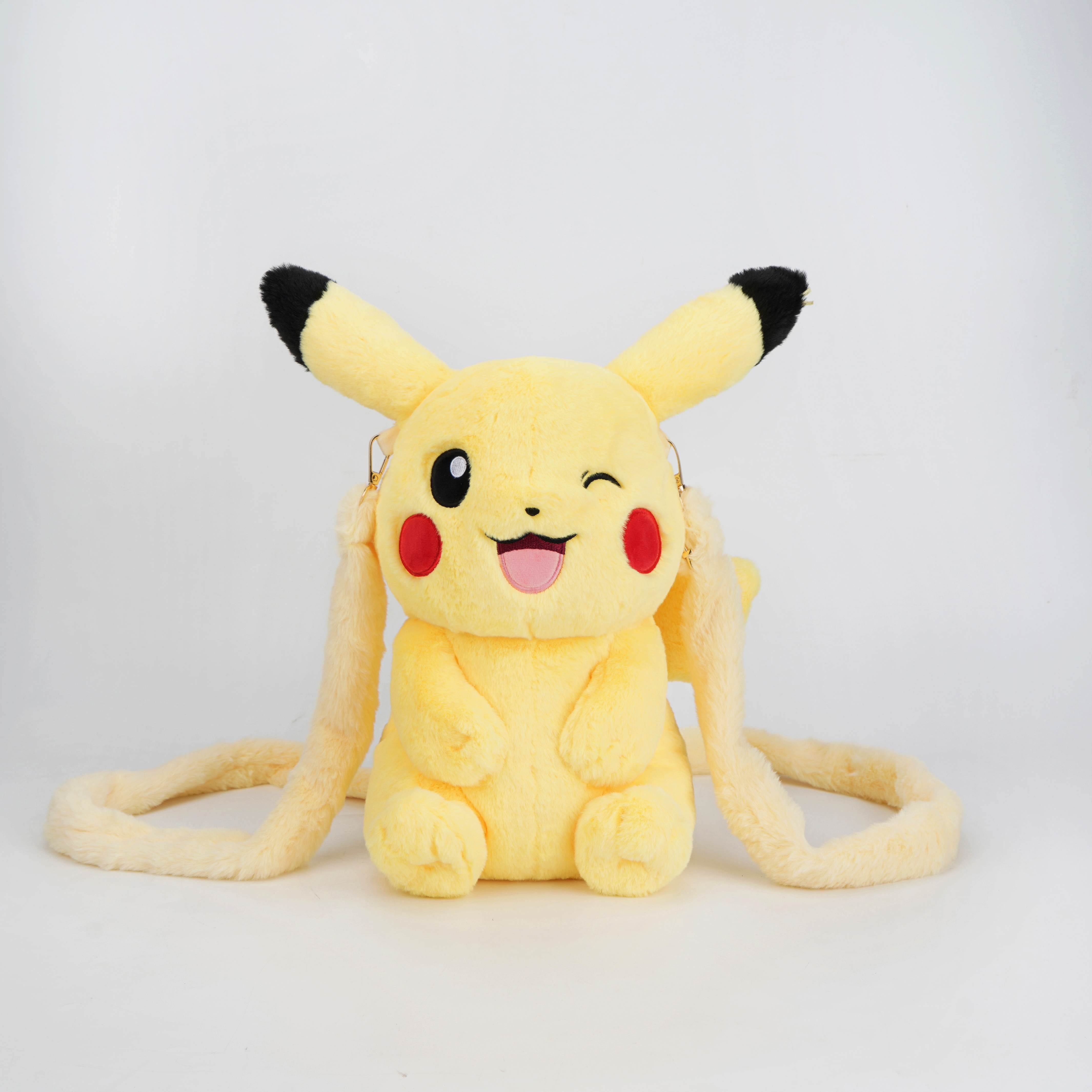 宝可梦皮卡丘毛绒手提包玩偶可爱公仔斜跨双肩包胖丁手提袋