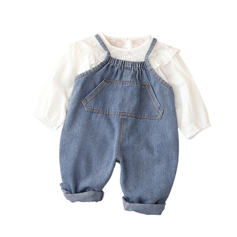 Spring and autumn 2024 new style children's overalls for boys and girls, Korean autumn soft denim overalls in stock for wholesale Item Picture