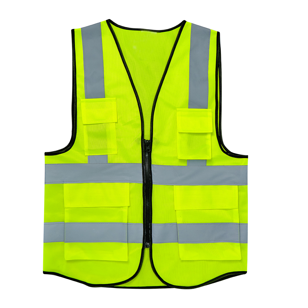 支持定制工厂直销多功能带反光条安全背心Ansi 3级建筑工程师高可见度多口袋反光安全防护服