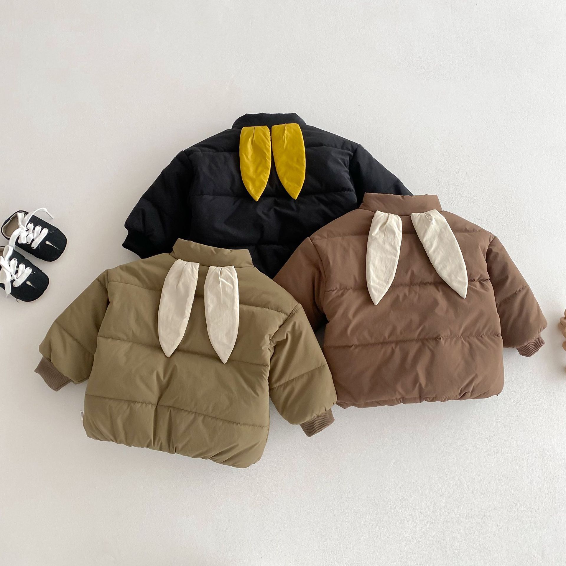 Children's solid-color cotton-padded clothes for 0-5 years old in winter, Class a Korean version, stylish thickened cotton-padded clothes for boys, trendy baby coat AY676 full figure