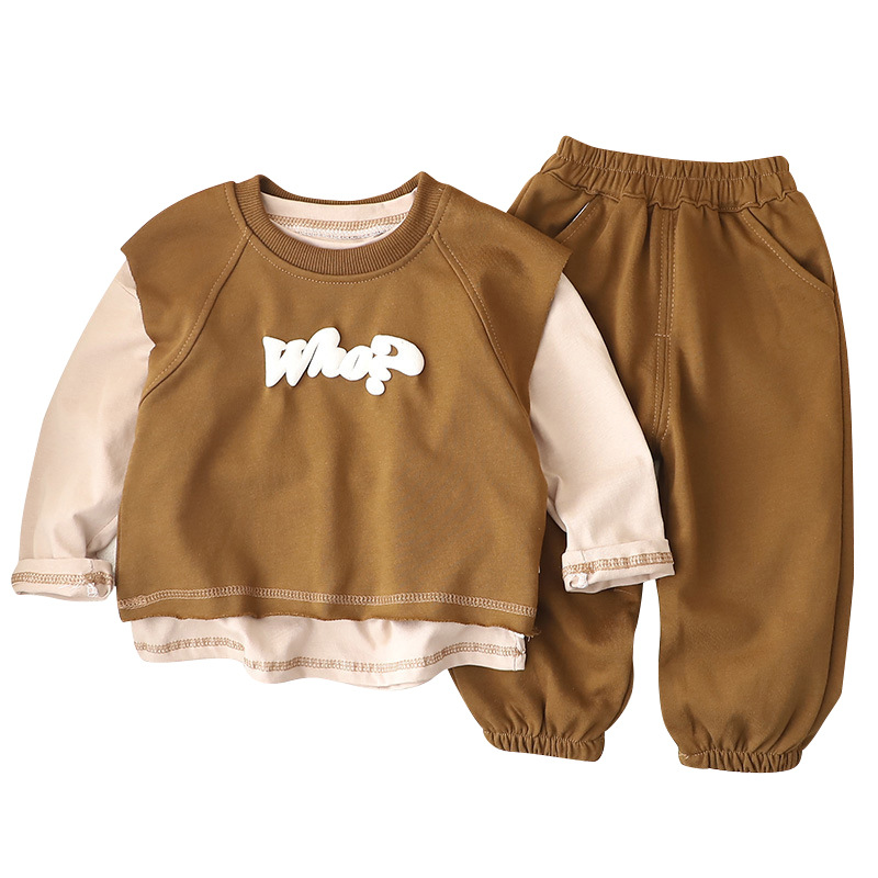 Children's Clothing for Boys Spring and Autumn 2023 New Korean style Boys' spring Collection, trendy and cool children's hoodie three-piece set Item Picture