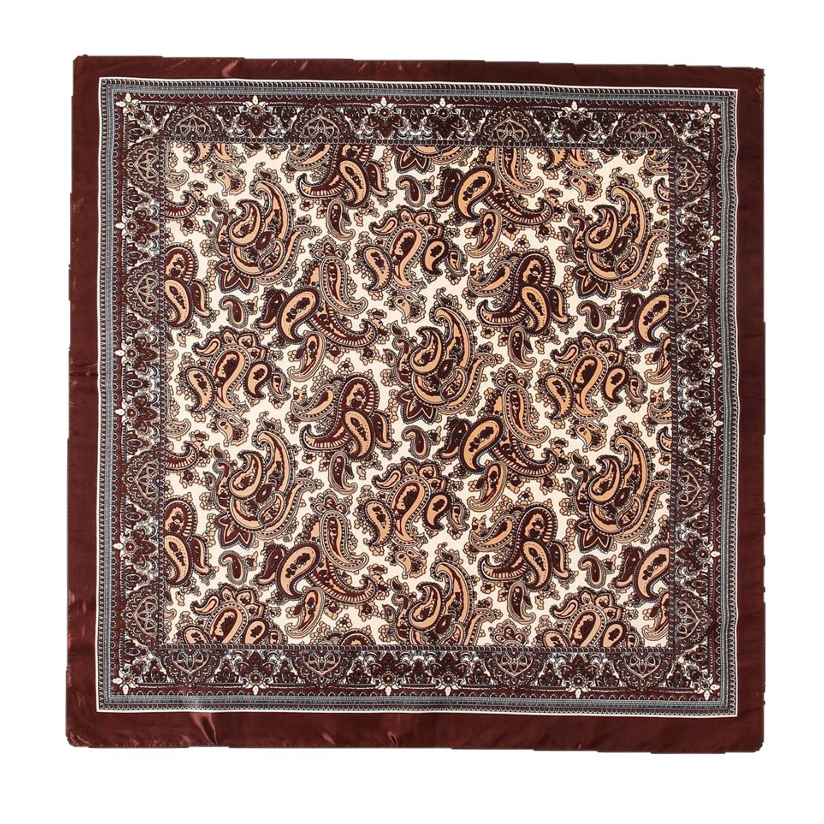 2025 Spring and Autumn Simulation Silk Scarf for Women, 90*90CM, cashew printed square scarf, color Ding scarf, waist scarf, shawl Item Picture