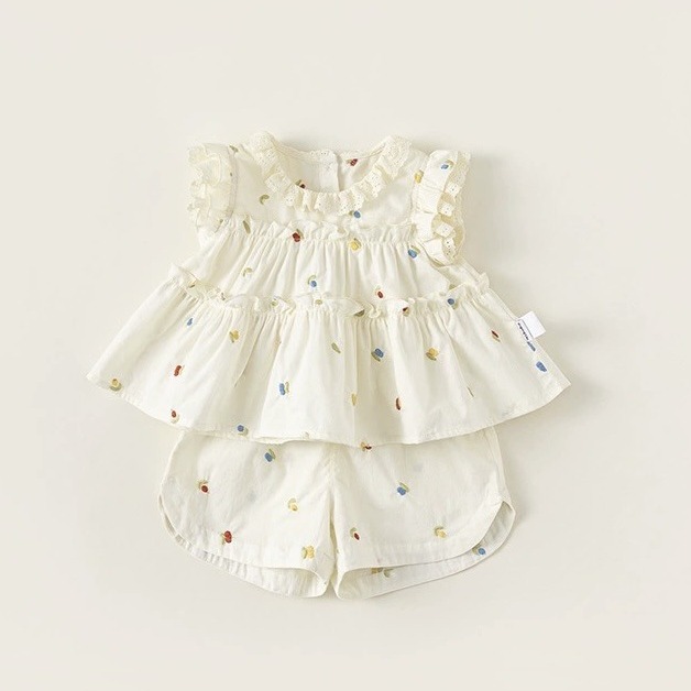Summer Season 024 New Children's stylish two-piece set, split shorts for baby girls Application Scenario