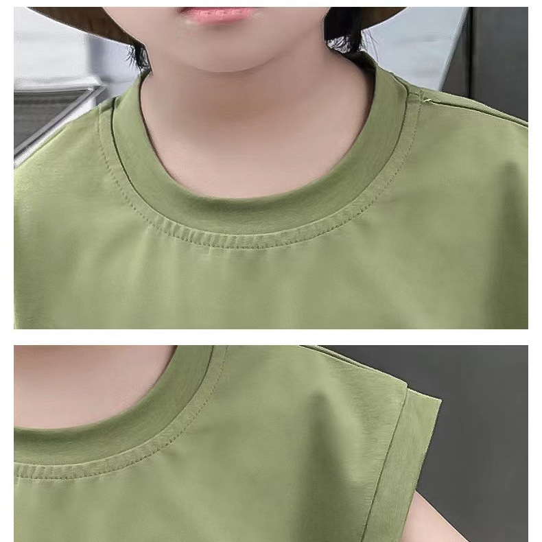 25 Boys' new Korean cartoon set: Summer wear for boys, cartoon vest, stylish summer casual cotton 5-inch pants, trendy Specification drawing