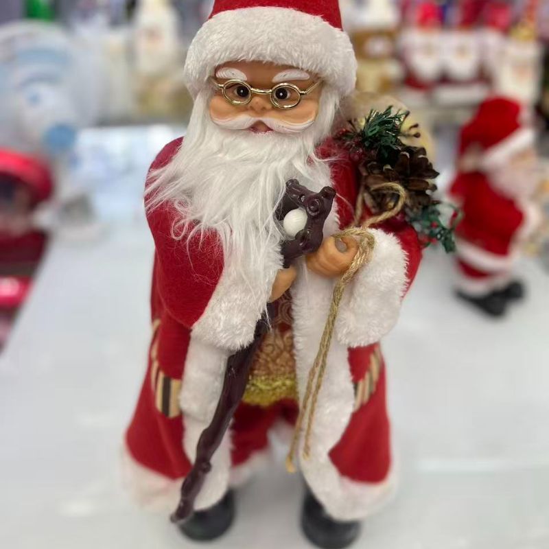 圣诞老人摆件圣诞节道具圣诞电动音乐工艺品居家摆设