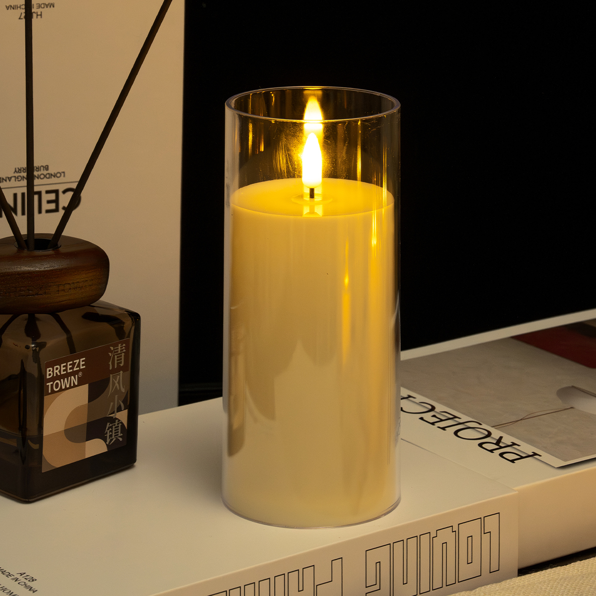 Halloween electronic candle lights, LED flat-mouthed electric candle lights, decorative lights, festival supplies, safe and environmentally friendly Item Picture