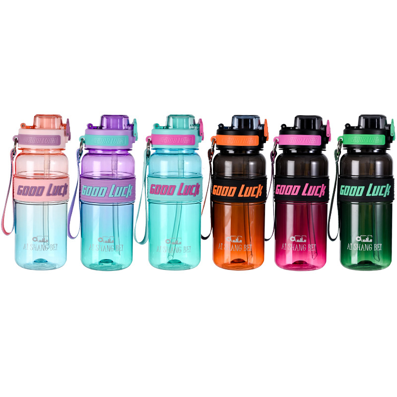 B70-9198 New Summer colorful dual-color cup, large-capacity drinking cup, dual-drinking student water cup Specification image