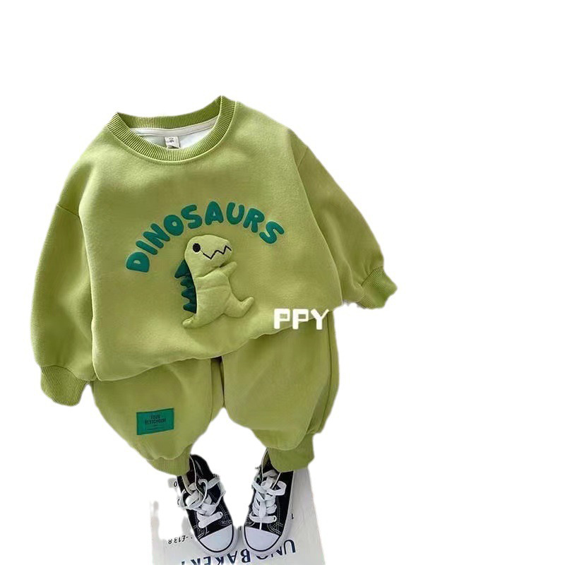Children's clothing and boys' Set 2023 Spring and Autumn New Korean-style stylish casual sports sweatshirt for small and medium-sized children. Two-piece set Item Picture