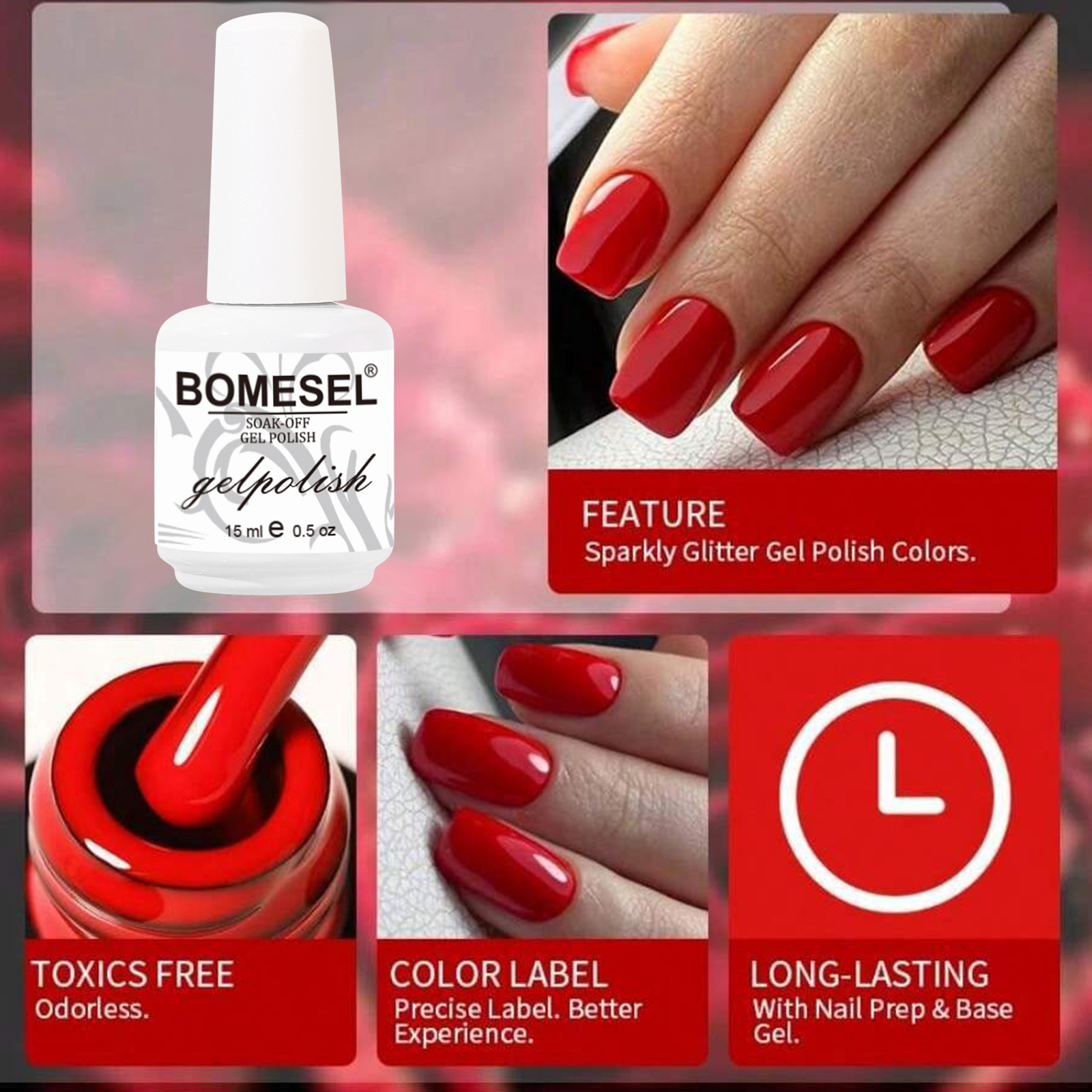 Wholesale of cross-border nail polish gel, new ice-clear whitening multi-color phototherapy nail polish with sequins, popular and special for opening stores Specification image