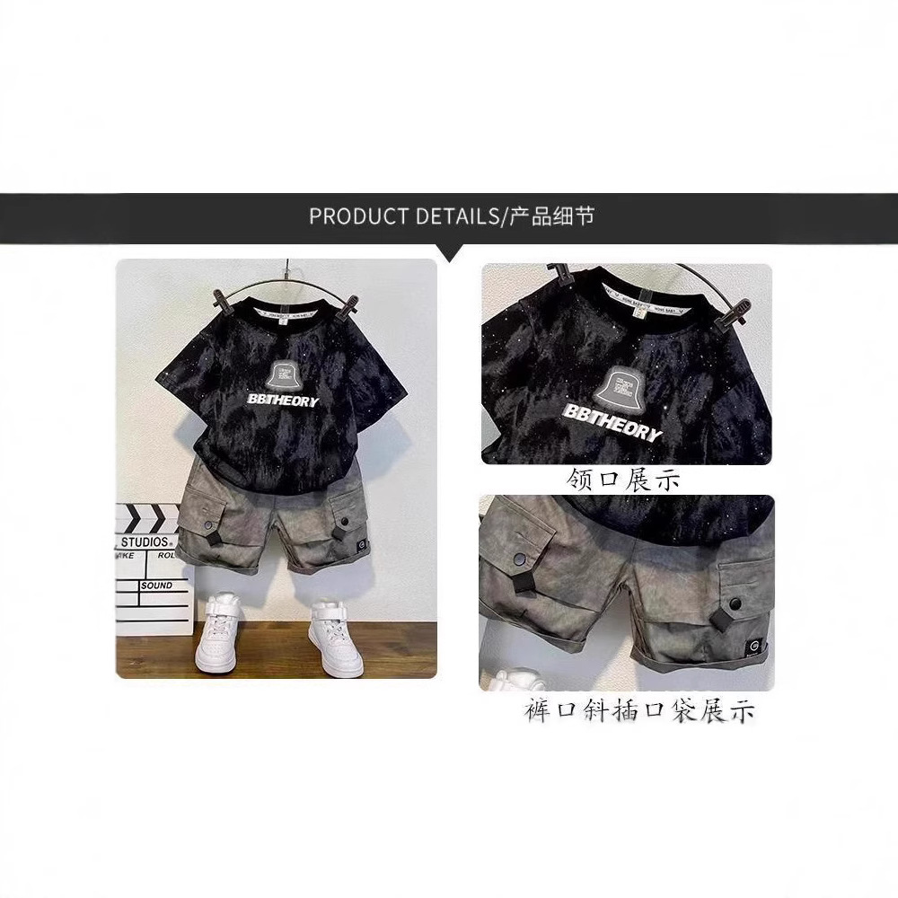 Boys' summer short-sleeved set, stylish baby clothes 2025 new style, trendy summer thin children's clothing for middle and small kids Application Scenario
