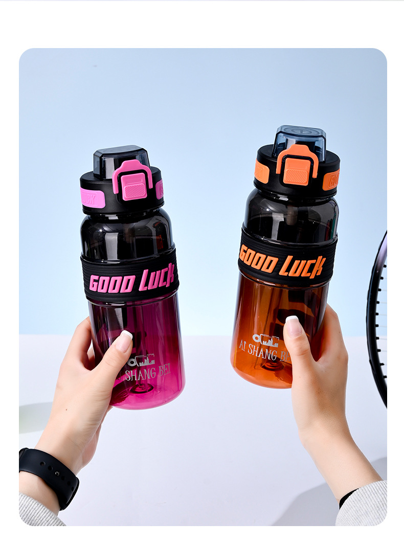 B70-9198 New Summer colorful dual-color cup, large-capacity drinking cup, dual-drinking student water cup detail image 14