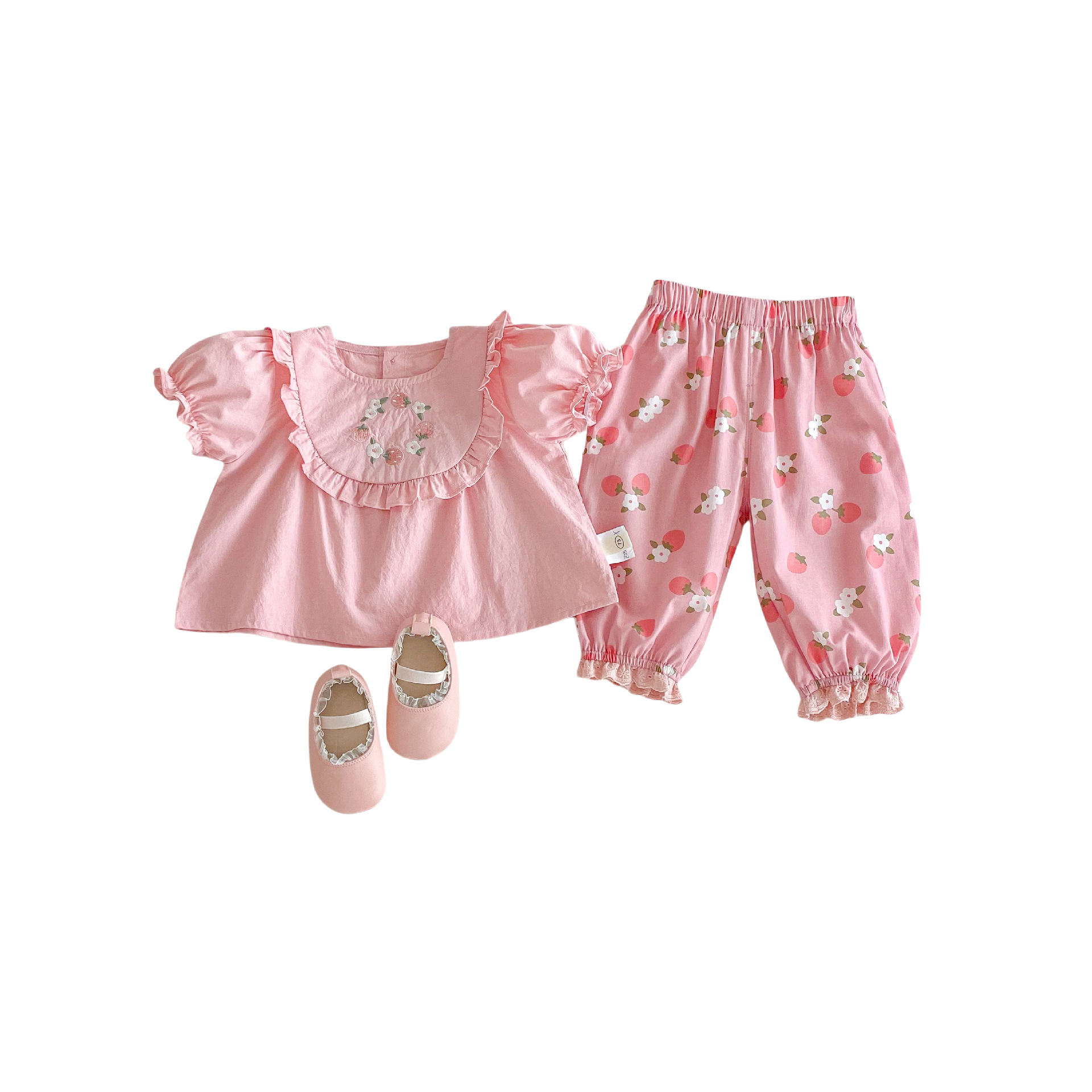A new style of Korean embroidered T-shirt for girls in 2025, a stylish summer dress for children Item Picture