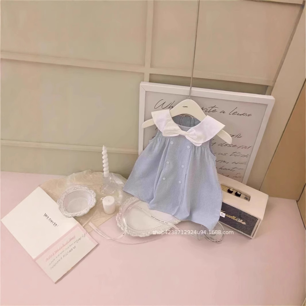 Sweet and cute summer clothes for babies, cute and chic dress, princess baby summer wear, thin halter dress full figure