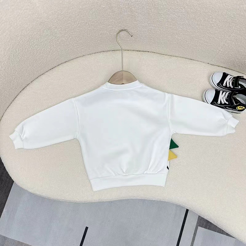Boys' hoodies spring and autumn collection 2023 New Children's autumn collection round-neck top Dinosaur Boy Autumn streetwear trend Specification drawing