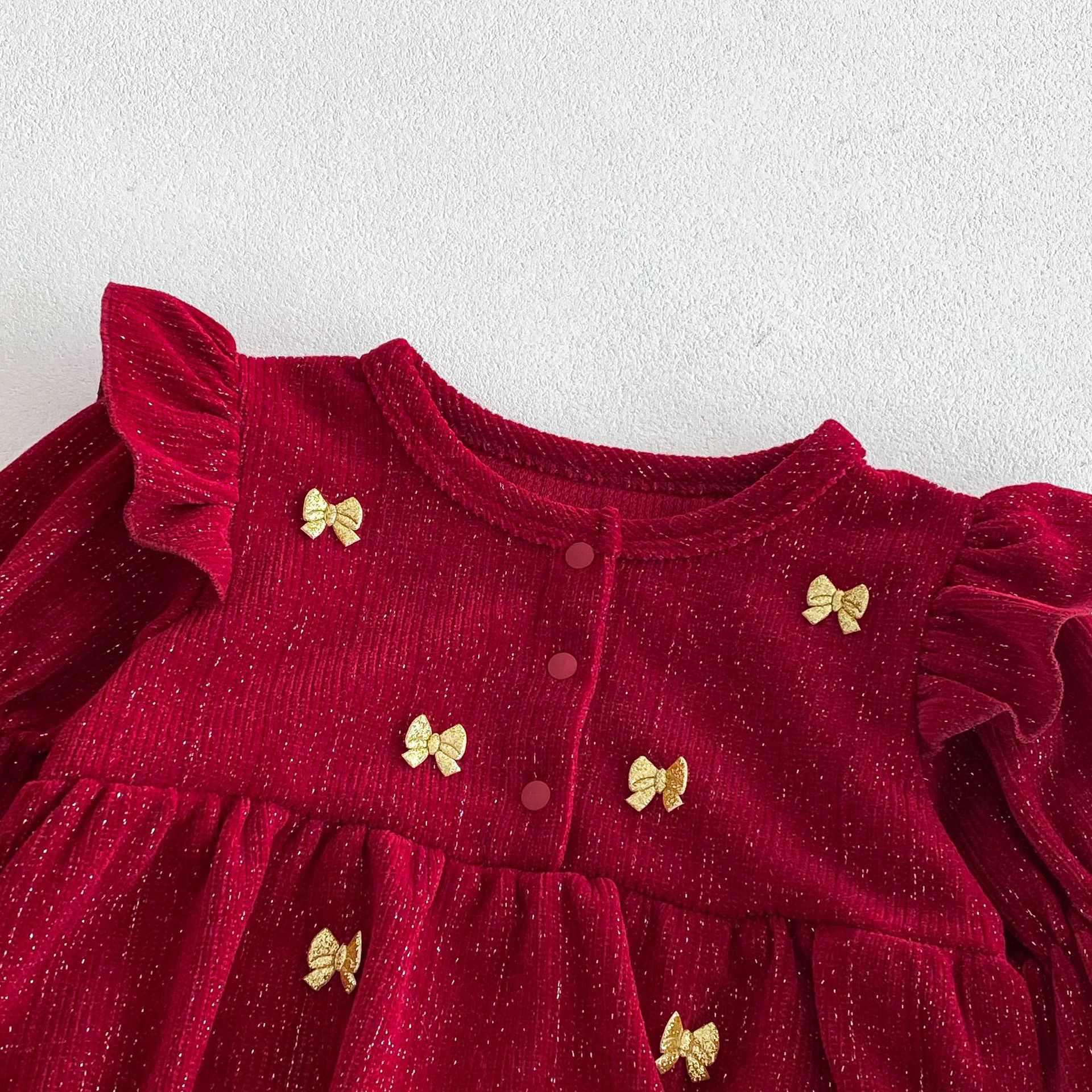 Baby super cute tummy dress for 0-2 years old autumn first birthday dress for girls, festive one-piece dress for babies, baby clothes AL718 details Picture