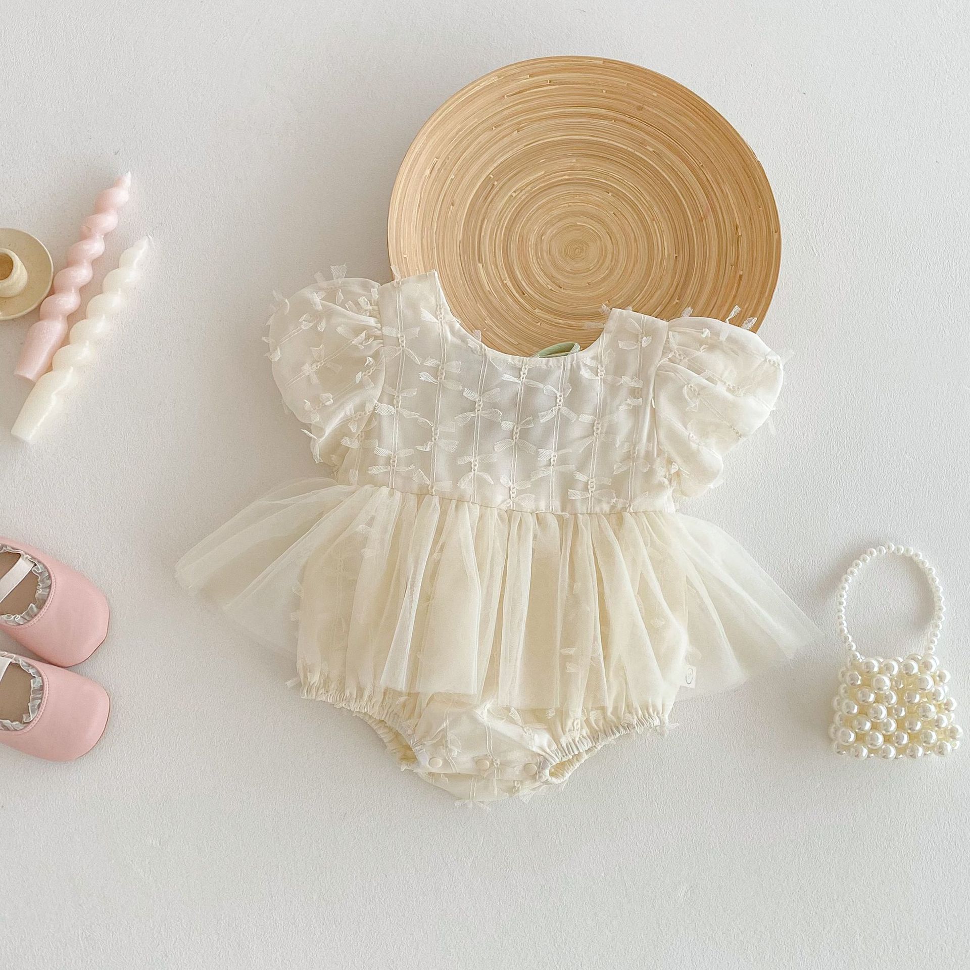 Baby tulip wraparound skirt 2025 New summer baby solid color mesh wraparound dress for one-year-old newborns details Picture