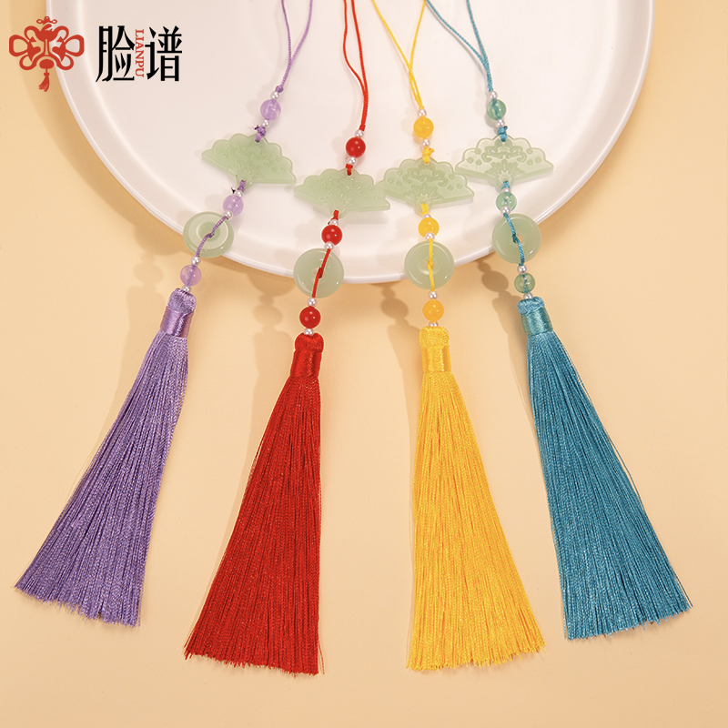 新品平安扣扇形流苏穗子 汉服装压襟灯笼礼盒挂件吊穗扇子扇坠