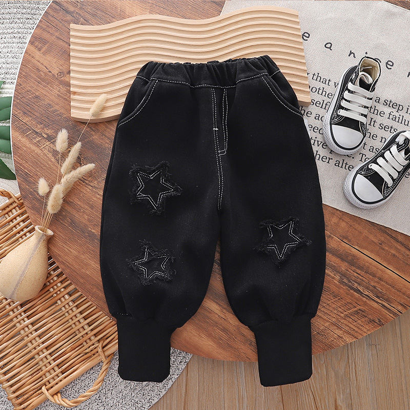 2023 New style of boys' pants: Spring and autumn fashionable Harun pants for small and medium-sized children, autumn casual loose jeans for babies details Picture
