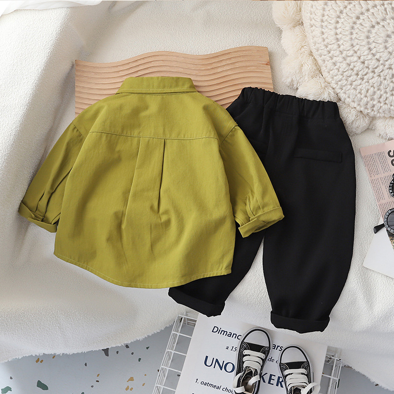 Boys' fashionable shirt 2023 New style Trendy baby streetwear top for kids Casual, Cool and stylish spring and Autumn set details Picture