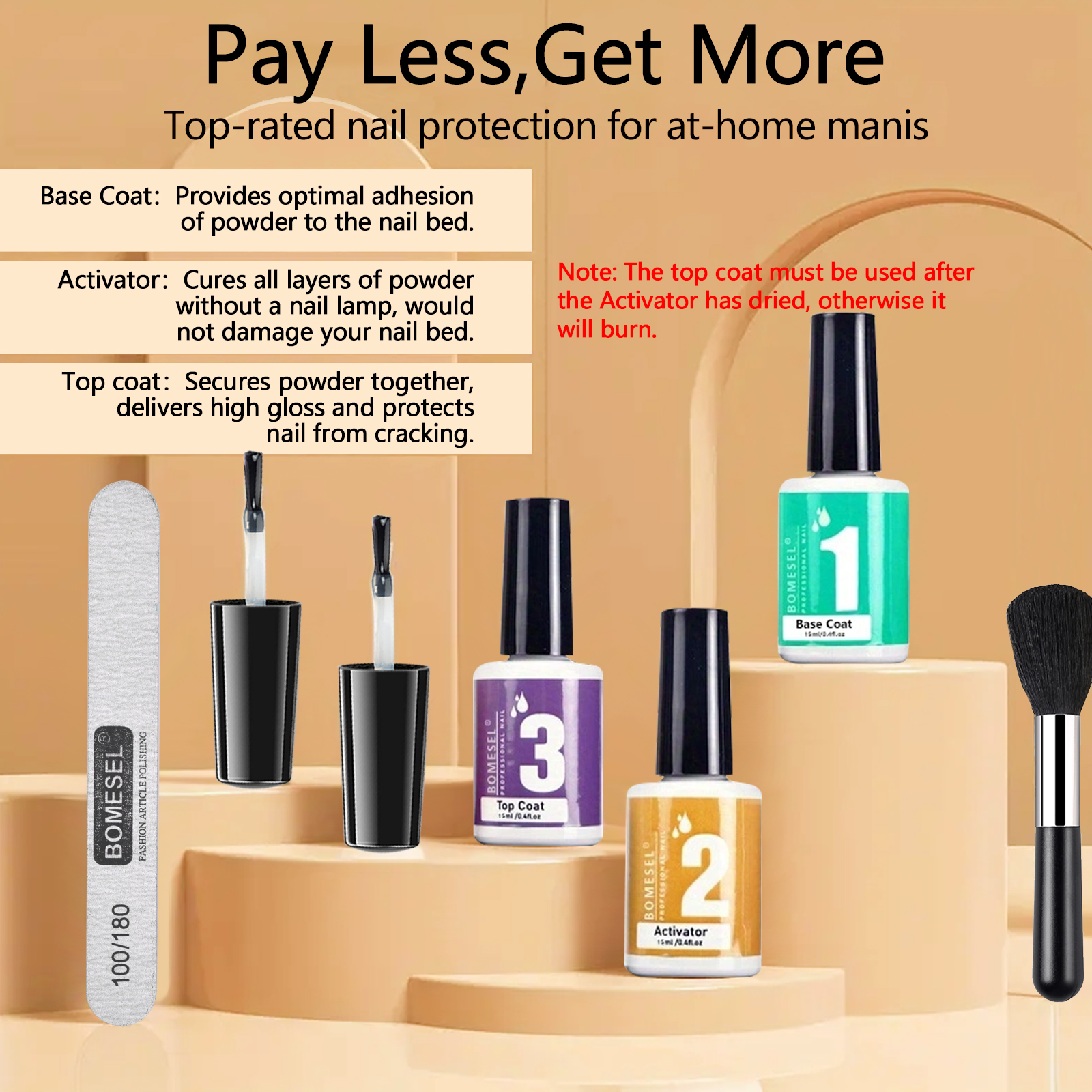 Nail art low-foaming Powder, nail art soaking powder, nail art Dip Powder can be OEM or OEM soaking powder sets pic 4