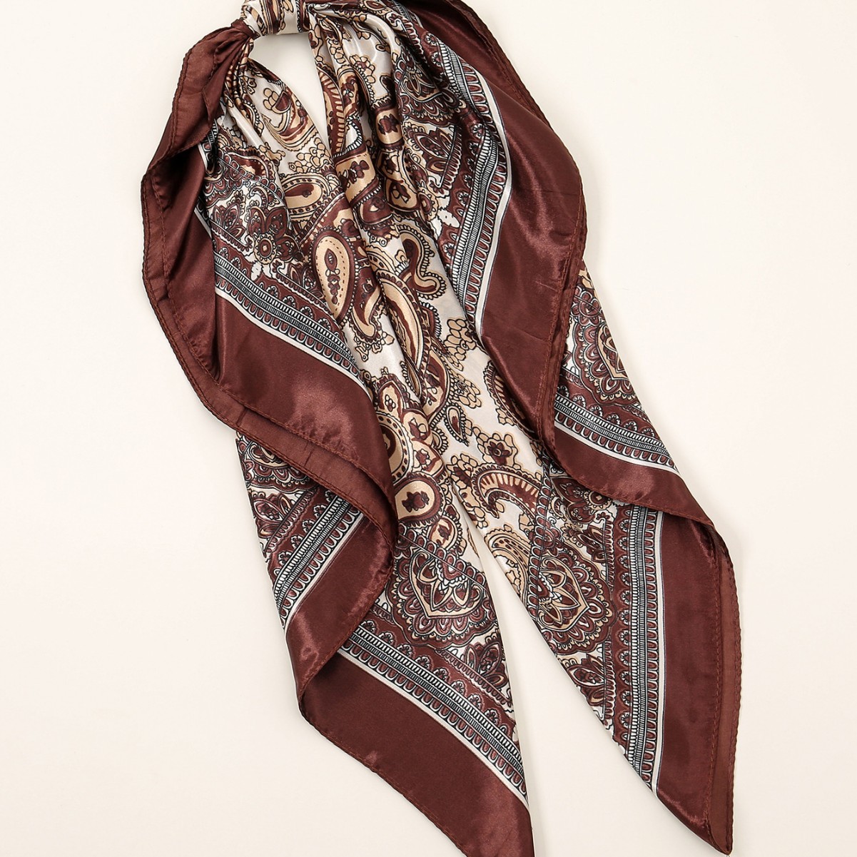 2025 Spring and Autumn Simulation Silk Scarf for Women, 90*90CM, cashew printed square scarf, color Ding scarf, waist scarf, shawl details Picture