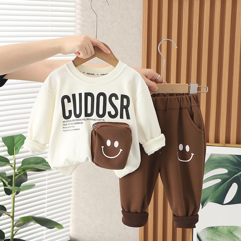 Boys' Autumn Set 2023 New Korean Style Boys' sporty and Stylish 2-piece set, Spring and autumn fashionable and trendy clothes for children Specification drawing