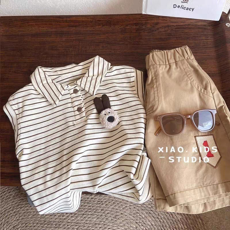 Boys' Summer Set 2025 New Style Children's Korean-style sleeveless two-piece set, cool and trendy summer clothing for babies details Picture