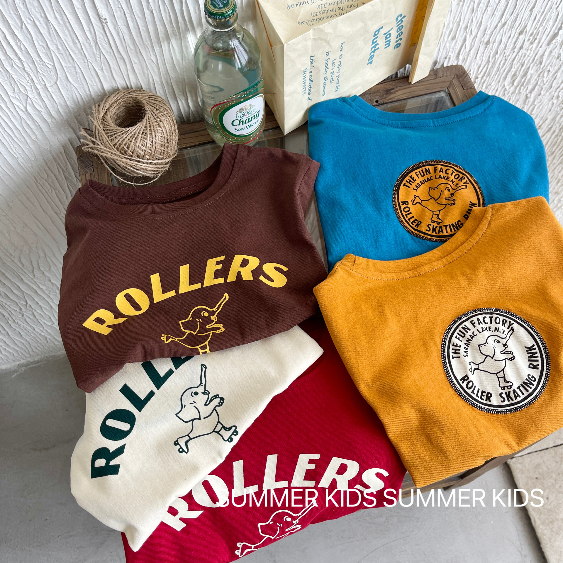 Boys' patchwork cartoon T-shirt, 2-7 years old, 2023 Summer new style baby letter top, children's little kids summer wear full figure