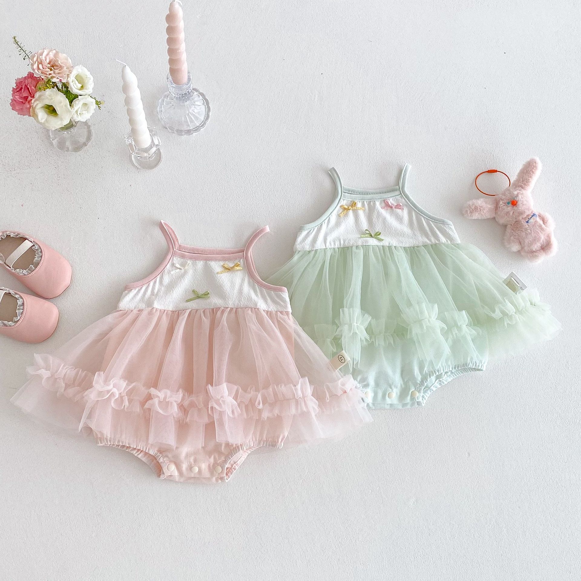 Wholesale of the 2025 new style of baby climbing dress, Z25-655XL breathable lace dress with a halter strap and bottom cover details Picture