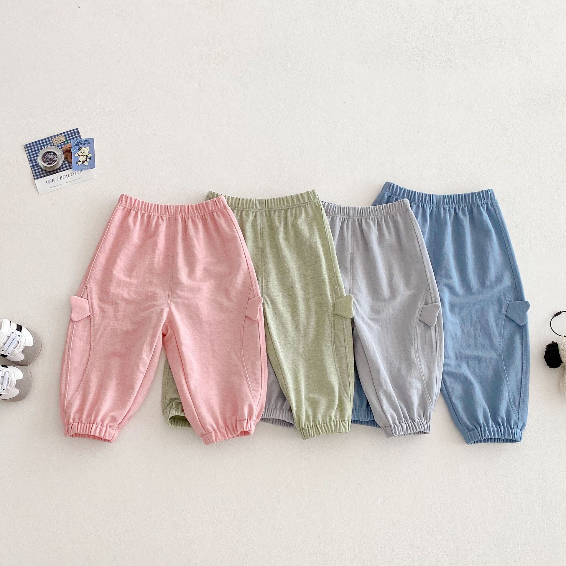 Solid color mosquito-proof pants for girls 2025 new style summer girls, stylish Korean-style casual pants, thin children's summer pants full figure