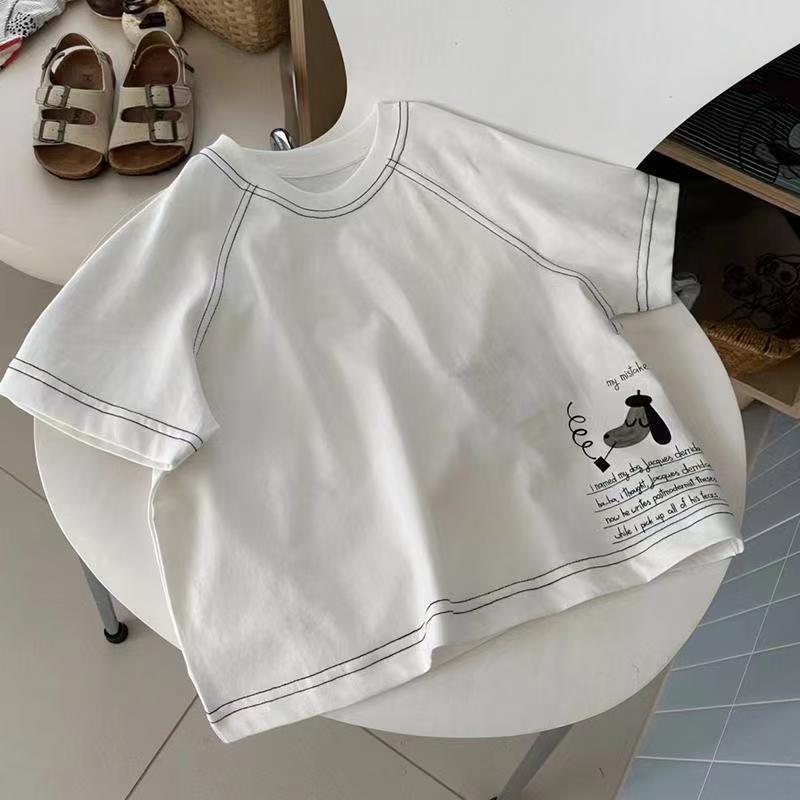 Korean version 2025 new style Boys' summer set, stylish children's short sleeves and shorts, cool two-piece set, summer trend details Picture